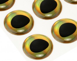 3D Epoxy Fish Eyes, Rainbow Gold, 15 mm